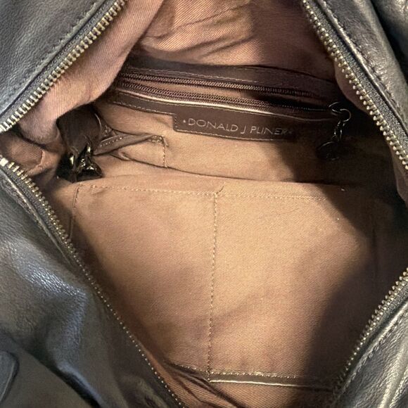 Donald J Plunder Black Leather Handbag - Picture 6 of 8